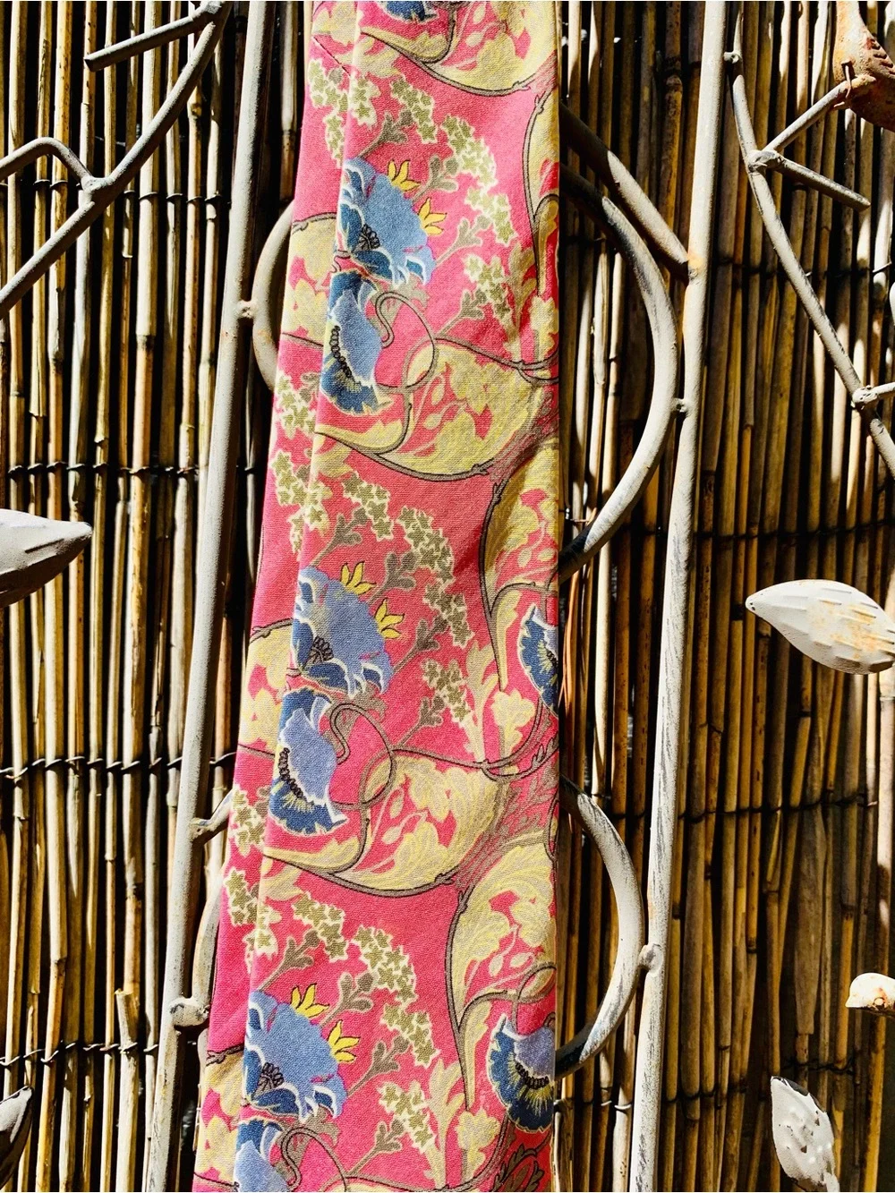 Ralph Lauren Floral Silk Tie in Coral Pink and Blue